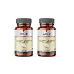 WELL U - PACK X 2 MELENA DE LEON 600 MG 60 CAPSULAS