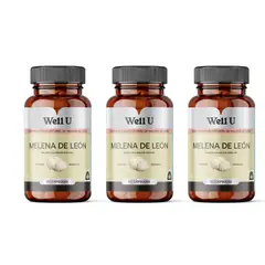 WELL U - PACK X 3 MELENA DE LEON 600 MG 60 CAPSULAS