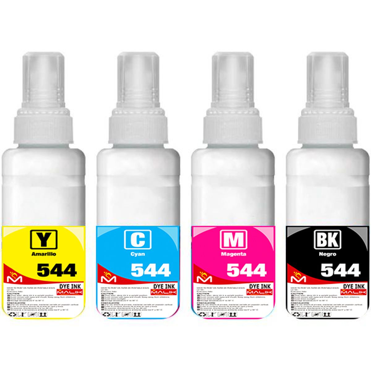 MALIK - Papel Glossy 135gm 100 hojas + 4 Tintas para Epsn L380