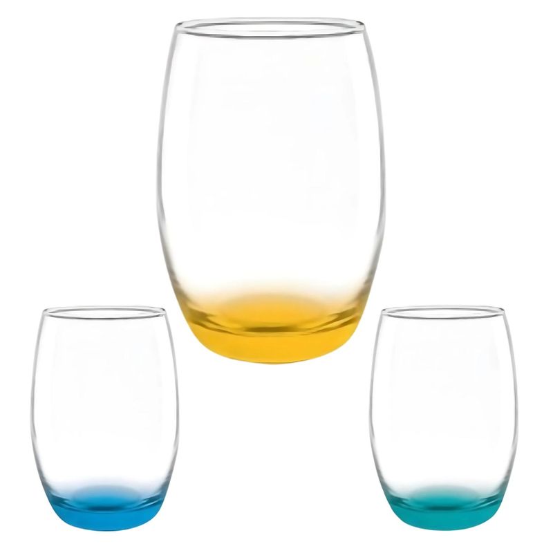 CRISTAR - Set De 6 Vasos Altos Mikonos Fondo Color 460ml