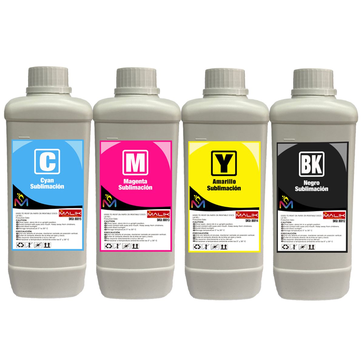 MALIK - Pack 4 Litros Sublimacion 4 Colores para Epsn E/tank L3110