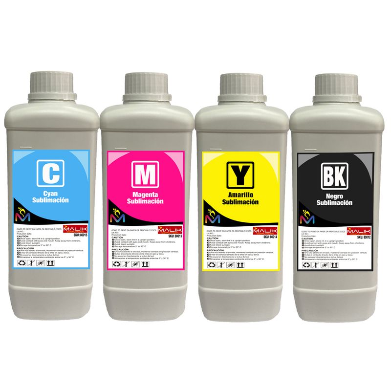 MALIK - Pack 4 Litros Sublimacion 4 Colores para Epson Ecotank L3210