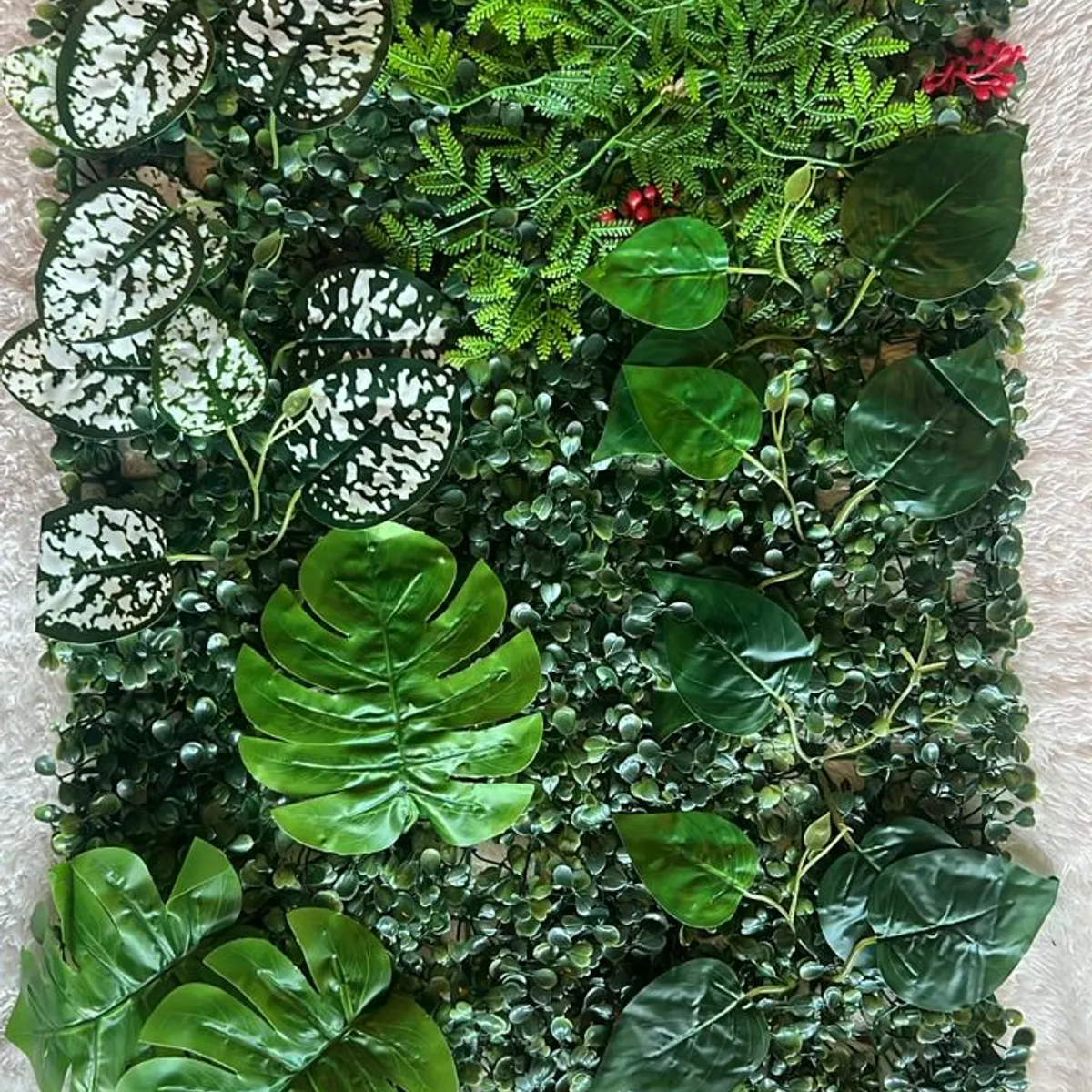 ARBUSTO REAL - Jardín Muro Vertical Artificial B palmeta Plantas 60x40 cm - Verde - Mediano