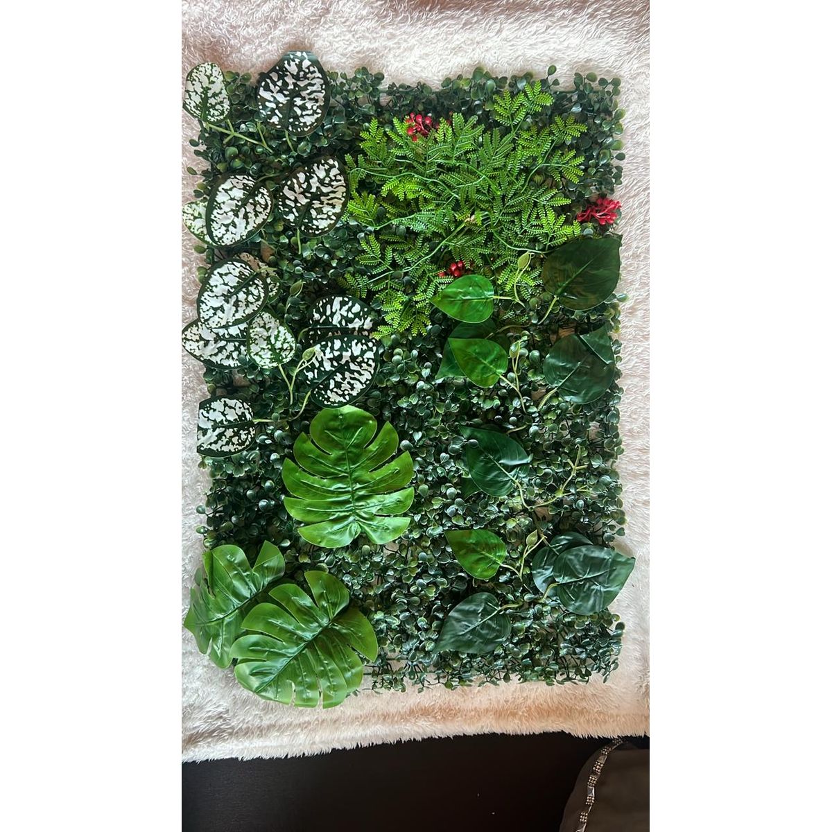 ARBUSTO REAL - Jardín Muro Vertical Artificial B palmeta Plantas 60x40 cm - Verde - Mediano