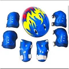 GENERICO - Set de Proteccion para Niños. 7 piezas Azul con Fuego