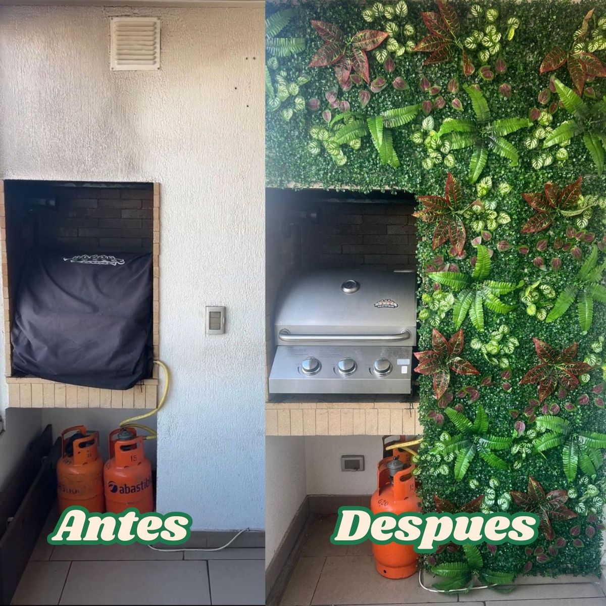 ARBUSTO REAL - Jardín Muro Vertical Artificial C palmeta Plantas 60x40 cm - Verde