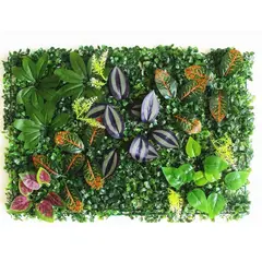 ARBUSTO REAL - Jardín Muro Vertical Artificial D palmeta Plantas 60x40 cm - Verde