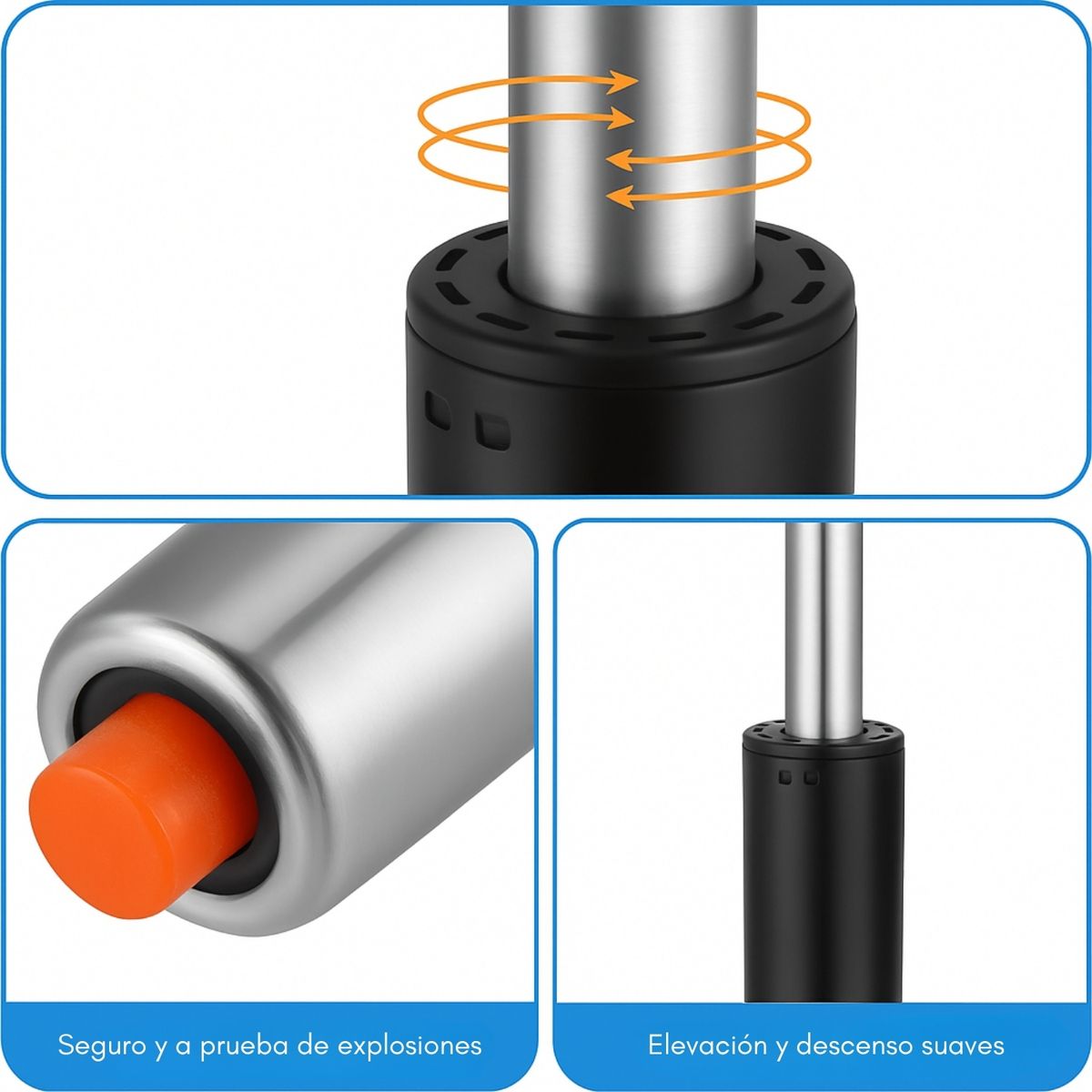 GENERICO - Pistón Gas Repuesto Para Sillas Oficina Escritorio Gamer 30cm 3 Etapas
