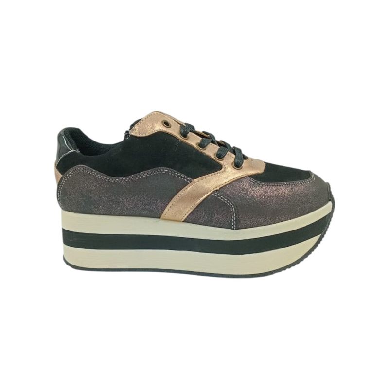 HERIEL - Zapatilla Negra Plataforma Mujer