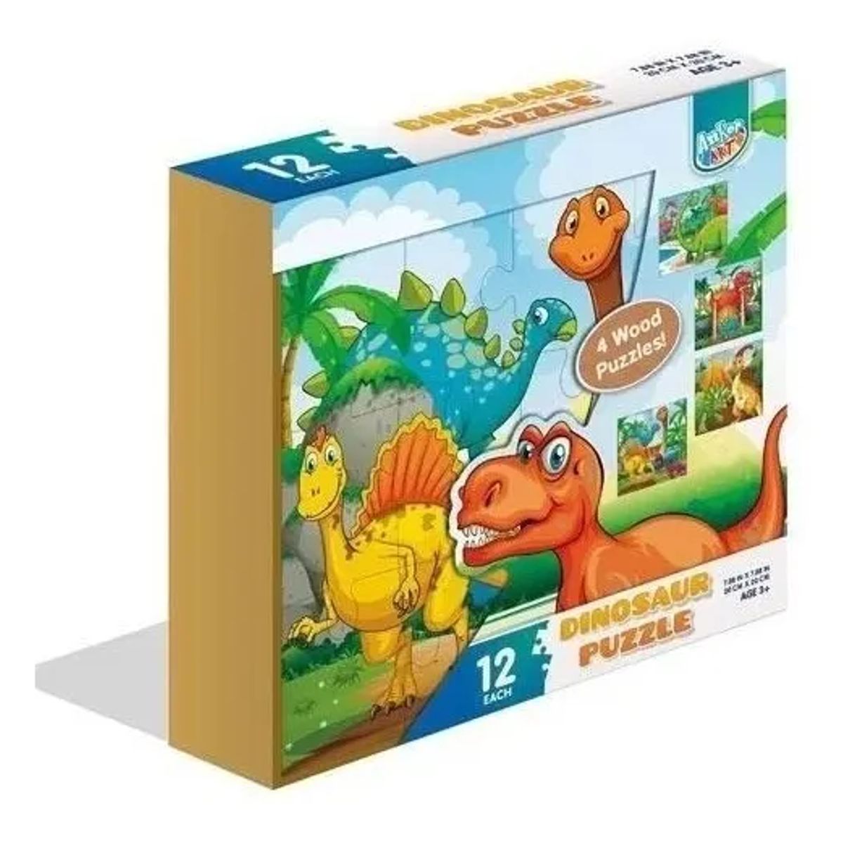 GENERICO - Set de 4 Dino Puzzle