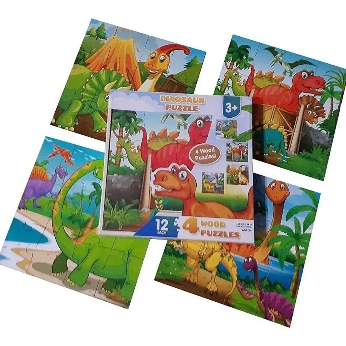 GENERICO - Set de 4 Dino Puzzle