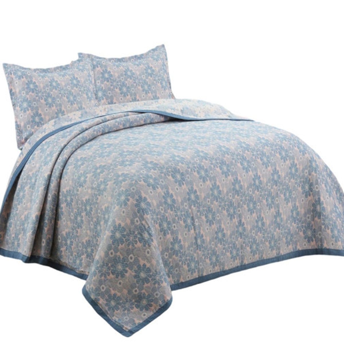 GENERICO - CUBRECAMA QUILT  2 PLAZAS DELGADO PRIMAVERA VERANO