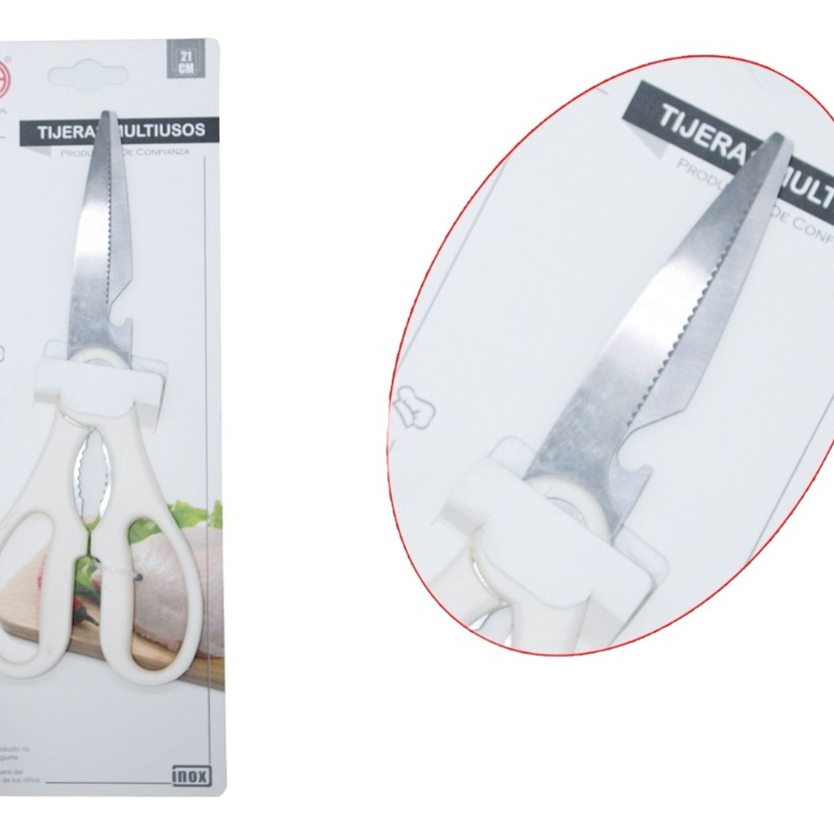 GENERICO - Tijeras De Cocina Multiusos F0092 21cmx8cm Nice Ideal 14564