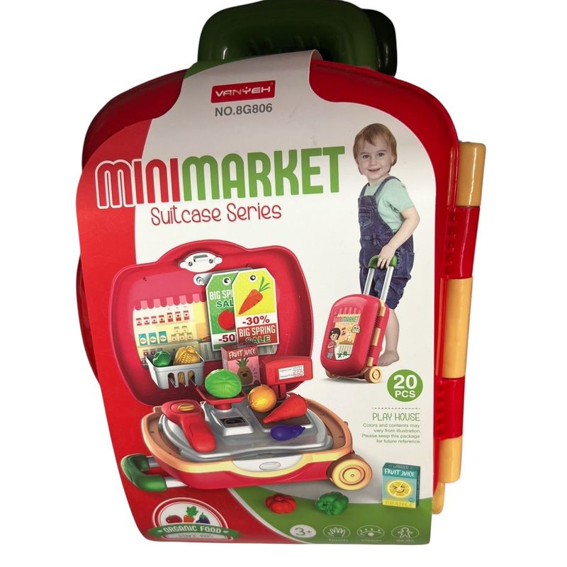 GENERICO - Maletín Minimarkert Juguete Rojo
