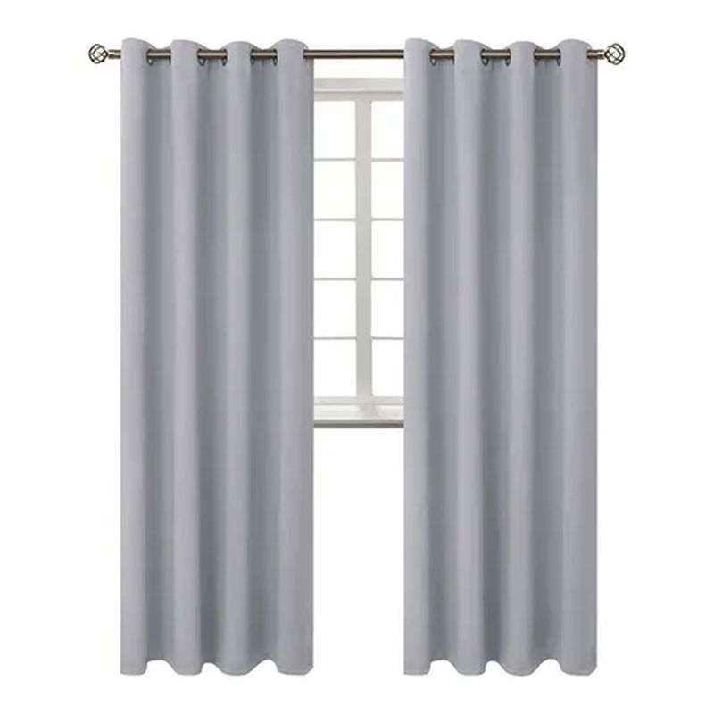 OFERTABKN - Cortina Blackout 1 Paño 140x220 Cm Tela Poliester Gris