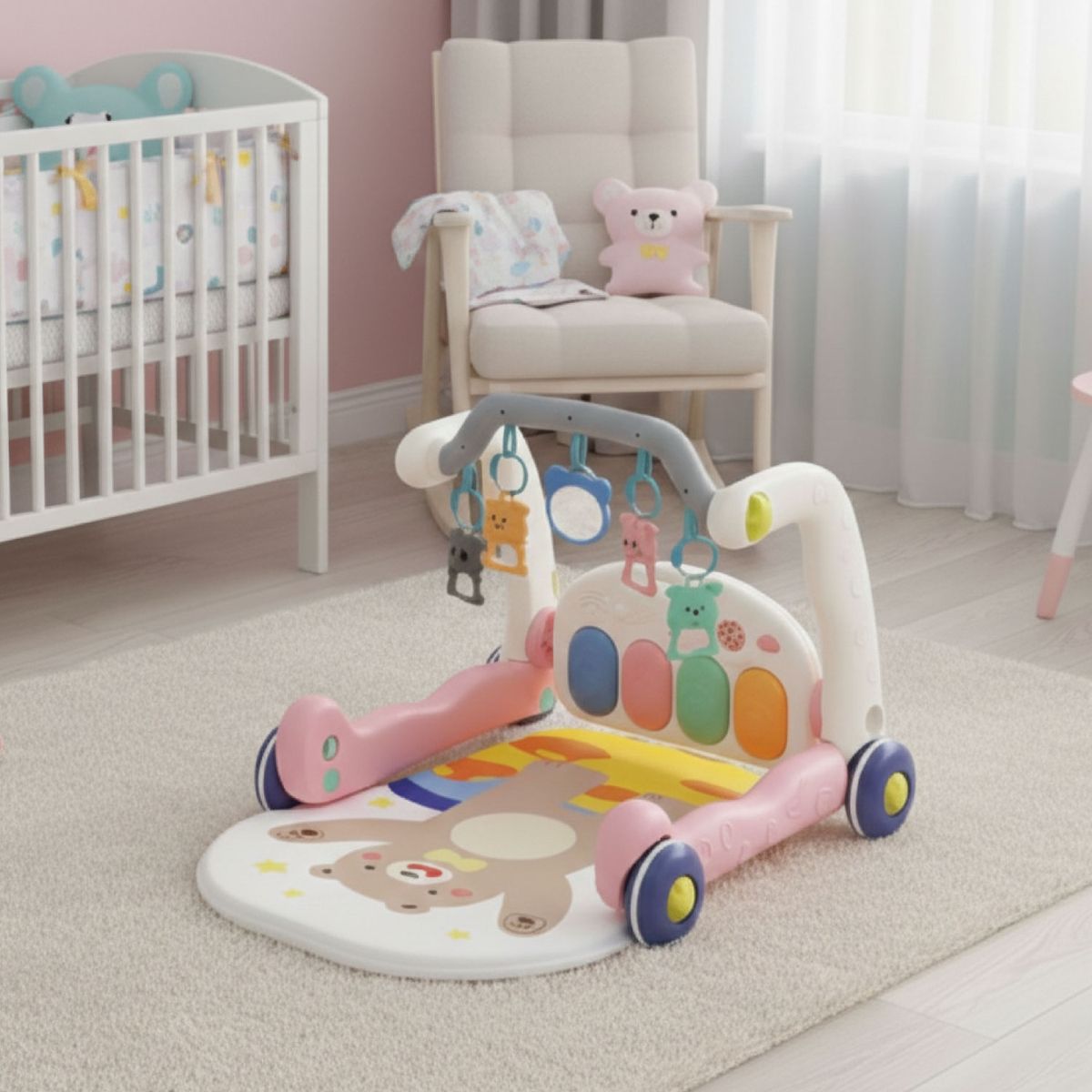 MON PETIT - Gimnasio Alfombra Caminadora Bebe Musical 4 en 1 Little Bear