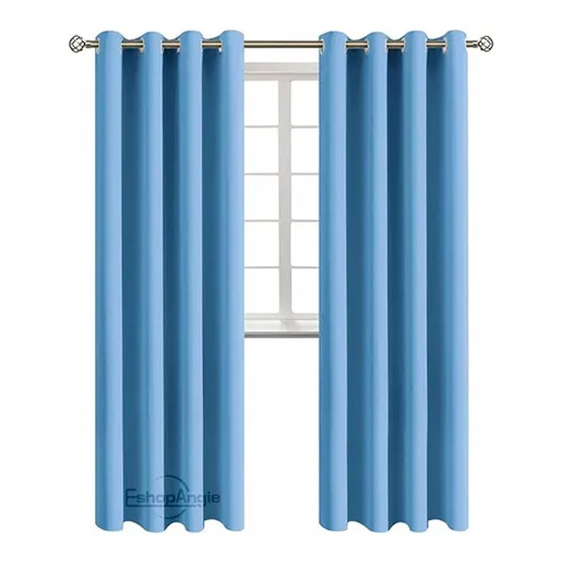 OFERTABKN - Cortina Blackout 1 Paño 140x220 Cm Tela Poliester Azul cielo