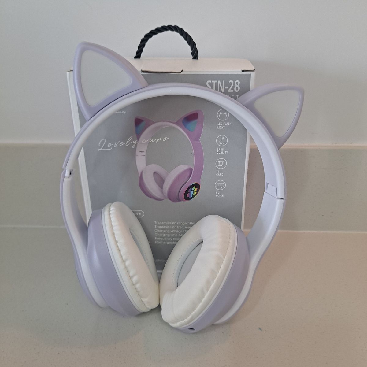 GENERICO - Auriculares gamer vida amor inalámbricos CAT Gaming STN-28 morado LED