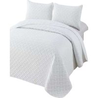 COBERTOR COLCHAS QUILT DE VERANO PLAZA Y MEDIA BLANCO