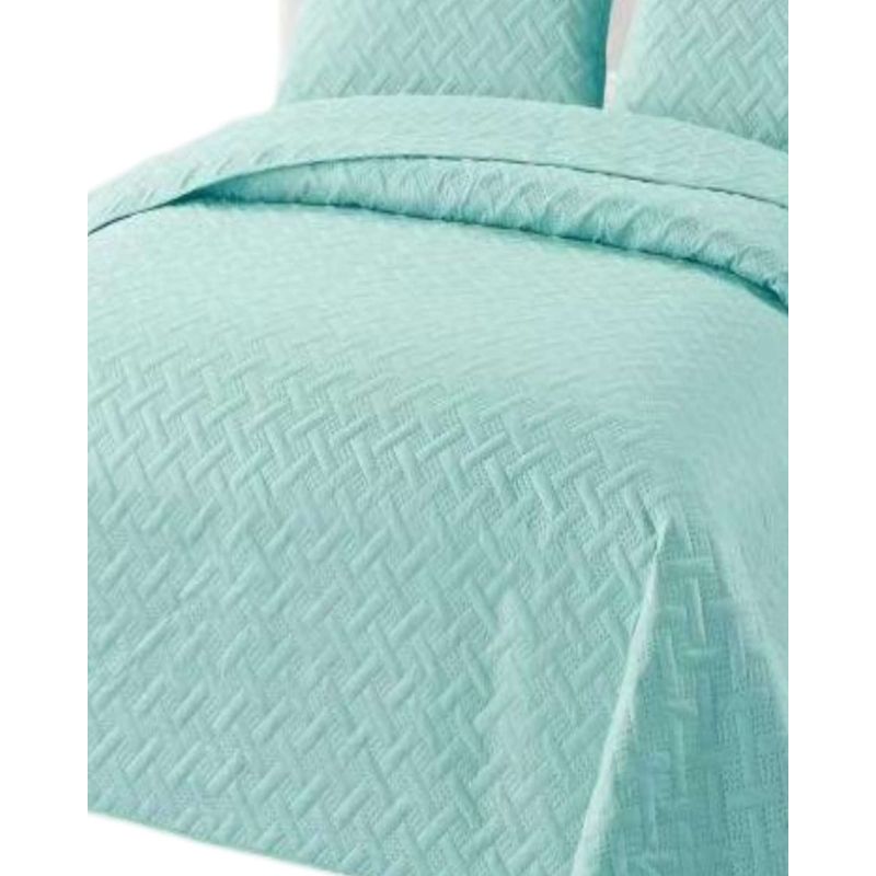 GENERICO - COBERTOR COLCHAS QUILT DE VERANO 2 PLAZAS CELESTE