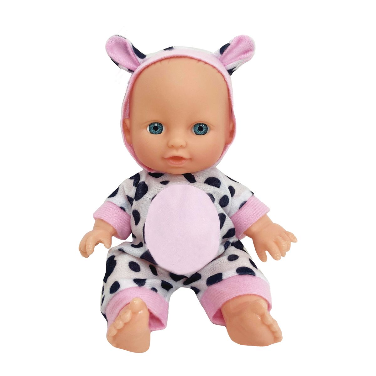 LITTLE DOLPHIE - Juguete Muñeca Bebé de 23 cm con Traje de Vaquita