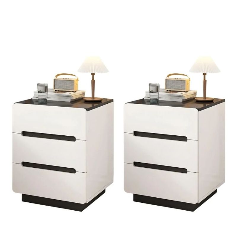 GENERICO - Pack 2 Velador 3 Cajones 40x41x59 Dormitorio Sala De Estar Blanco