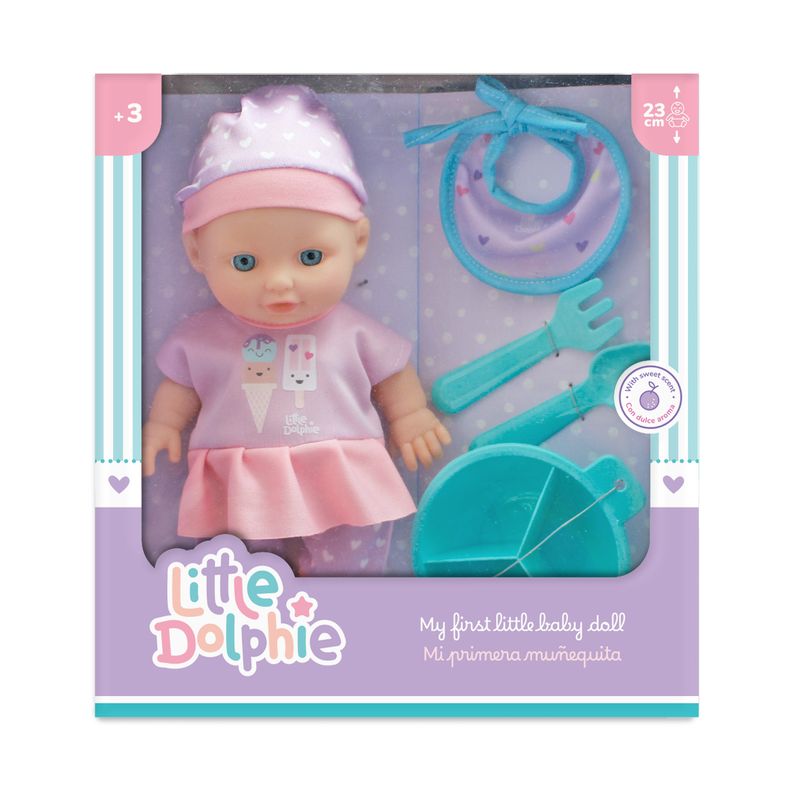LITTLE DOLPHIE - LITTLE DOLPHIE  Muñeca 23 cm con Accesorios para Alimentar