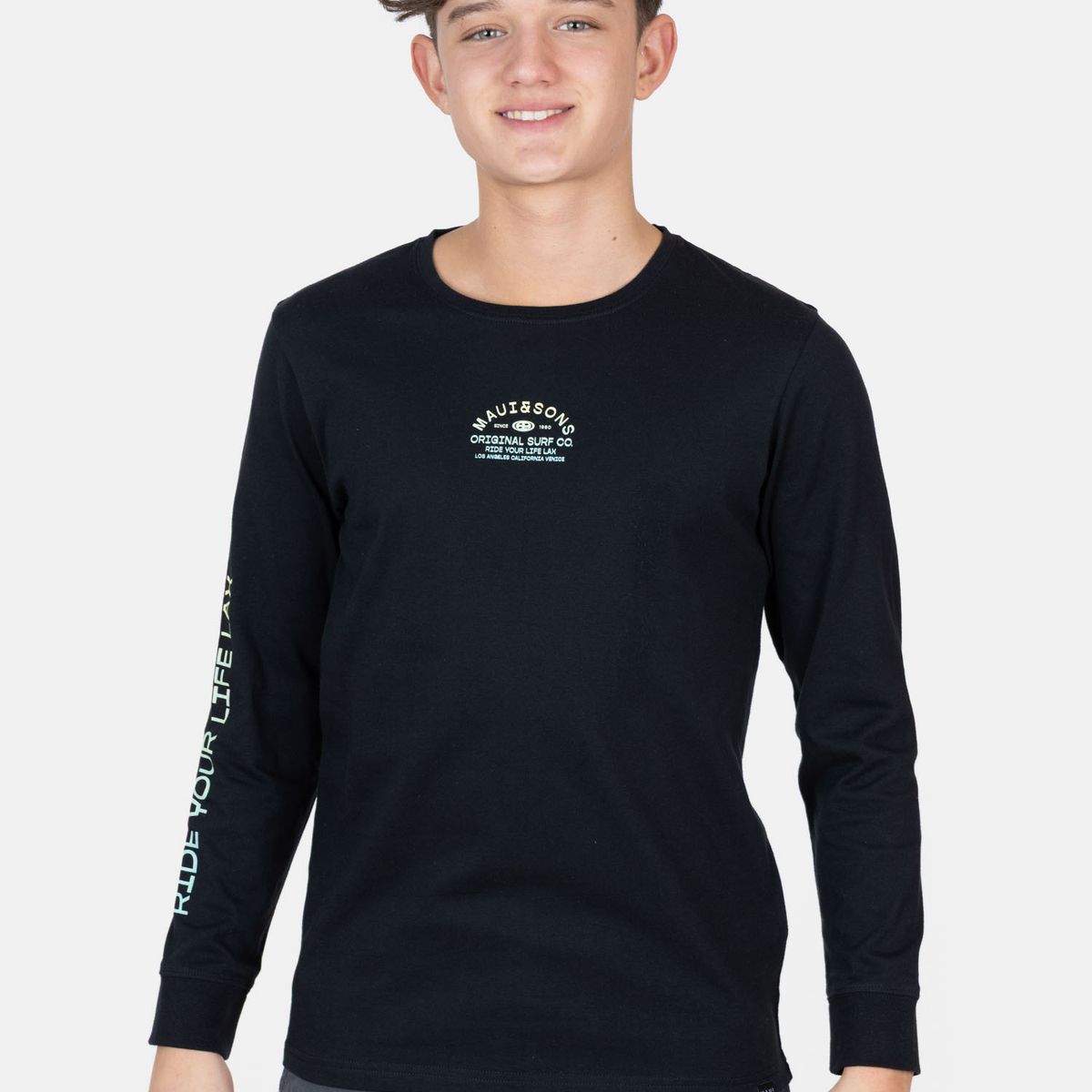 MAUI AND SONS - Polera ML ClearSun Negro Infantil Maui And Sons - Negro