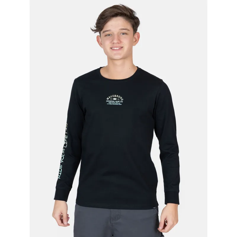 MAUI AND SONS - Polera ML ClearSun Negro Infantil Maui And Sons - Negro