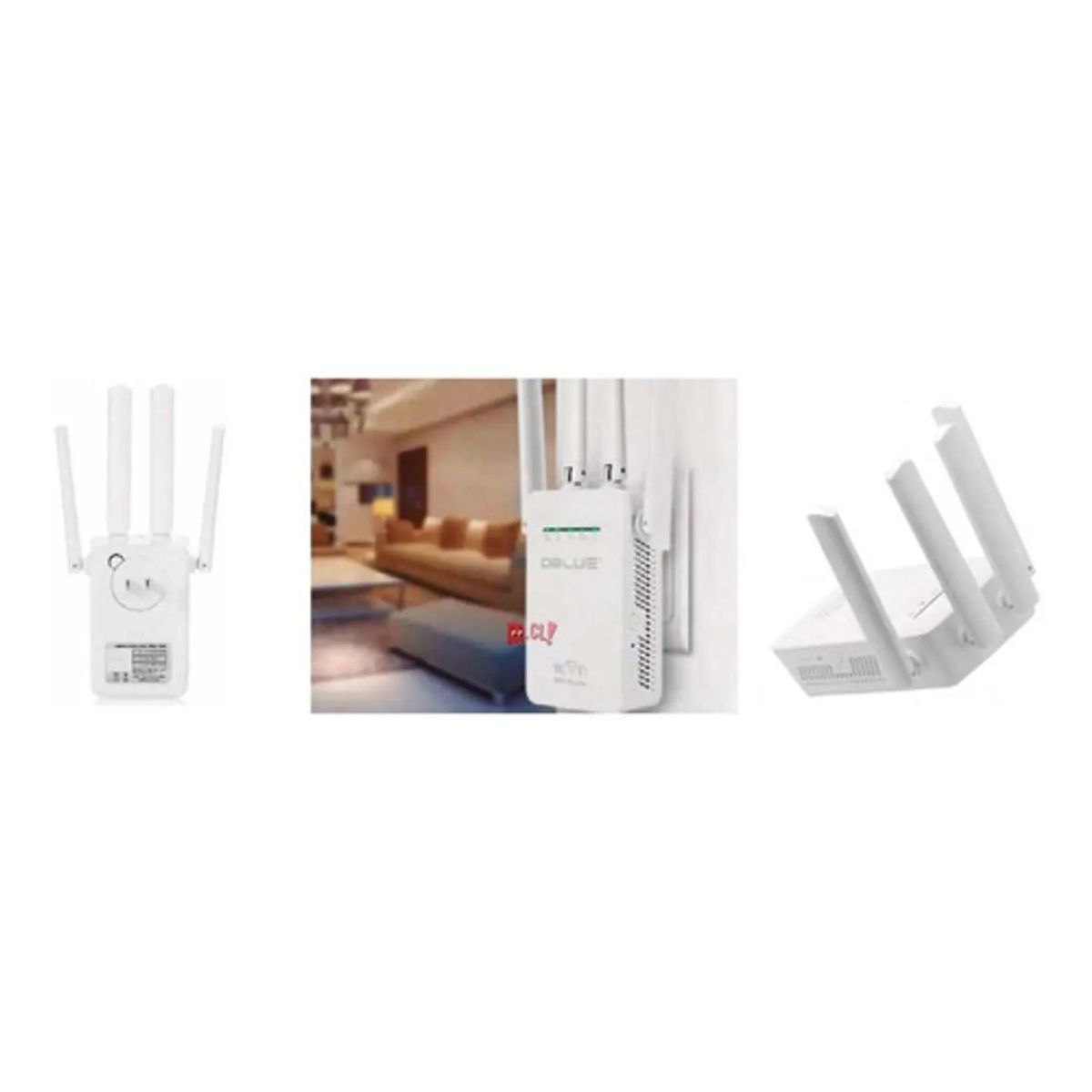 DBLUE - Repetidor Amplificador Señal Internet Wifi De 4 Antenas - Ps
