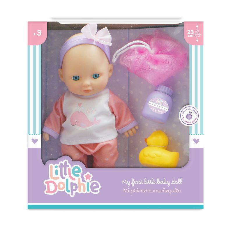 GENERICO - Muñeca Bebé 23 cm con Accesorios para la Hora del Baño