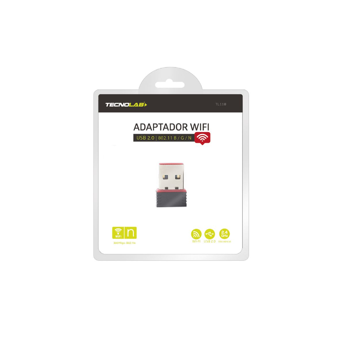 TECNOLAB - Adaptador Usb Wifi Mini 300mbps 2.4 Ghz - Ps
