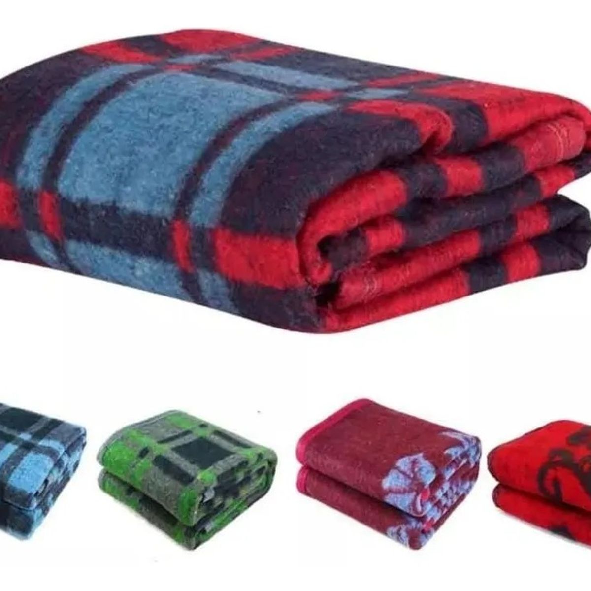 GENERICO - Frazadas de lana para cama tamaño 1 plaza y media cuadrille 160x200 cm