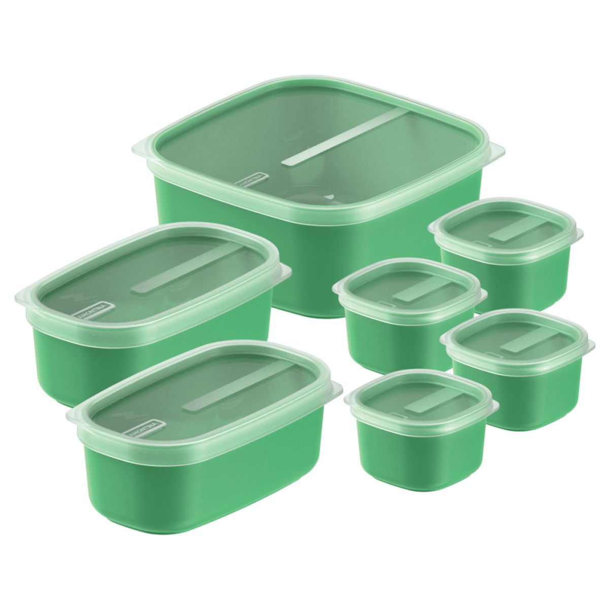 TRAMONTINA - Tramontina Juego De Potes Plásticos 7 Piezas Color Verde