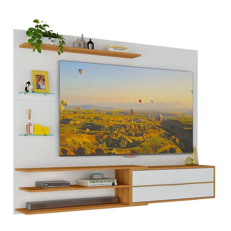 BE DESIGN - RACK PARED BE65 BLANCO MIEL