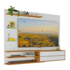 BE DESIGN - Rack Pared TV 65 Blanco Miel