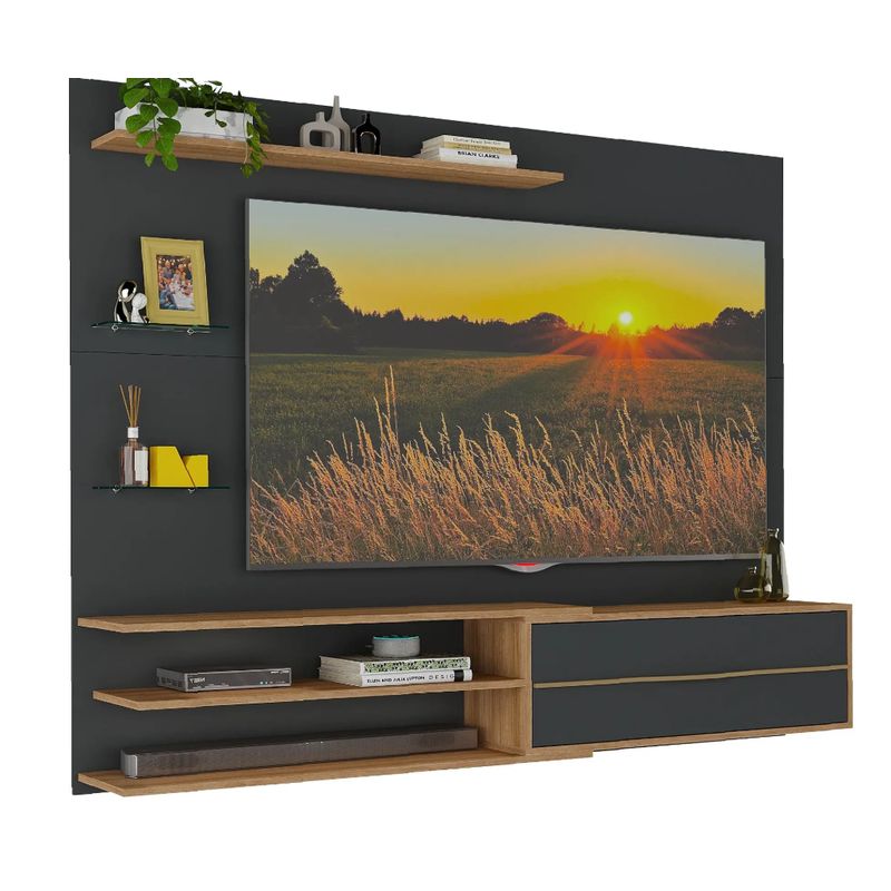 BE DESIGN - RACK PARED BE65 NEGRO MIEL