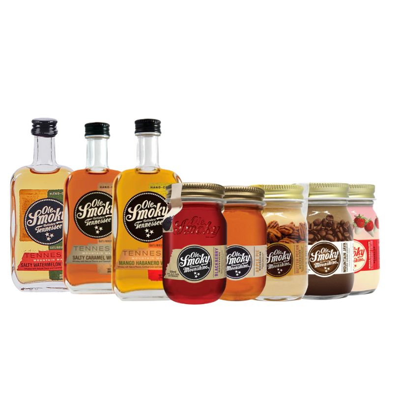 OLE SMOKY - Pack 8 Whisky Ole Smoky Miniaturas 50ml