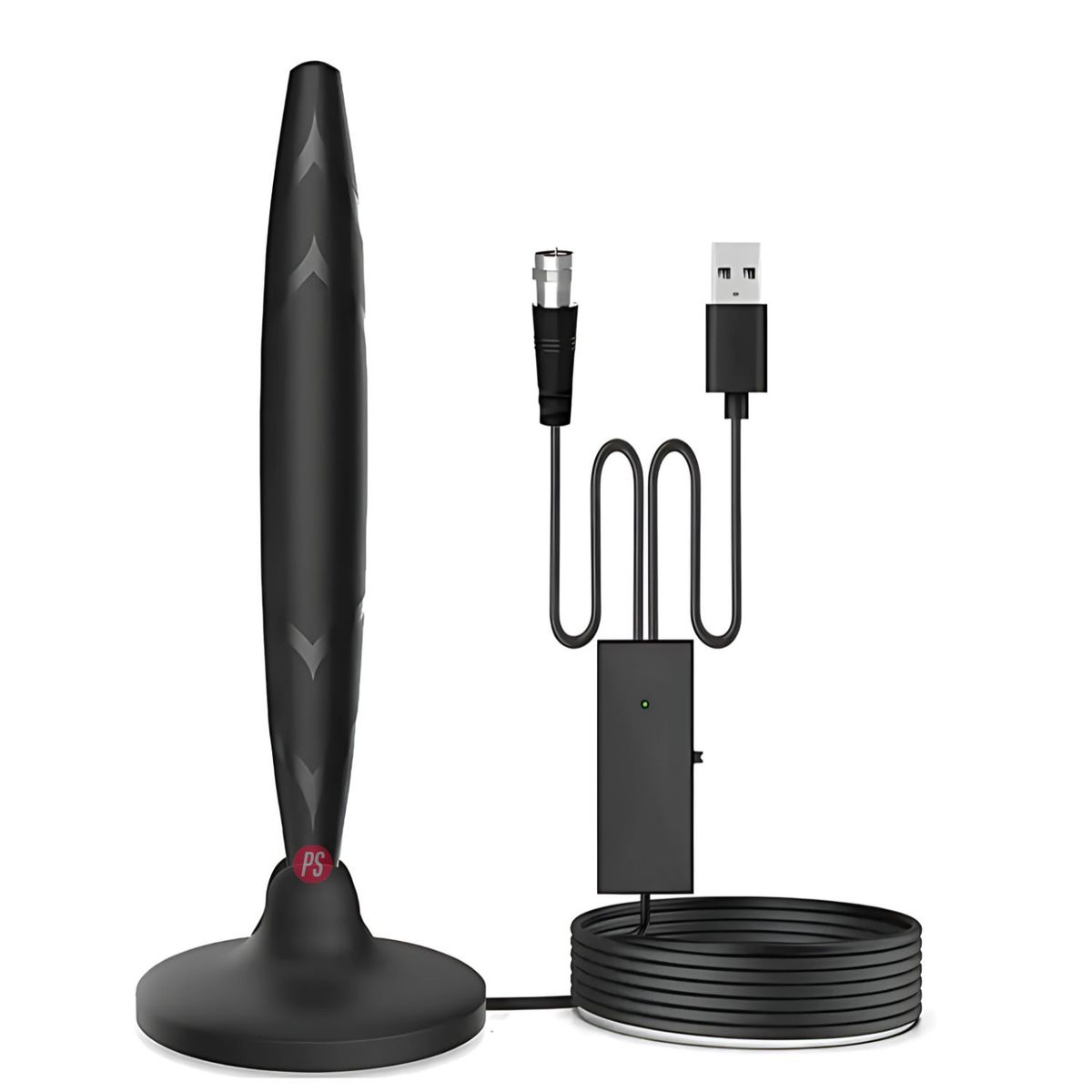 TECNOLAB - Antena Digital TV 25dB Larga Con Amplificador Y Cable 3m - PS