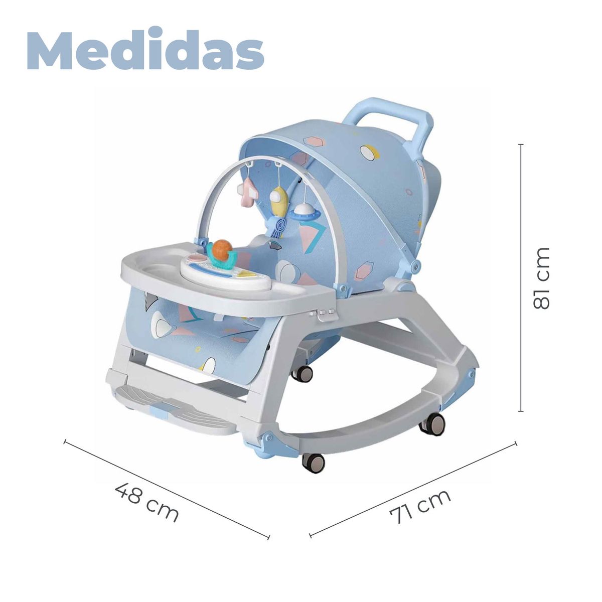 MUNDO ONLINE - Silla Mecedora De Comer Bebe 5 En 1 Reclinable Safe Baby