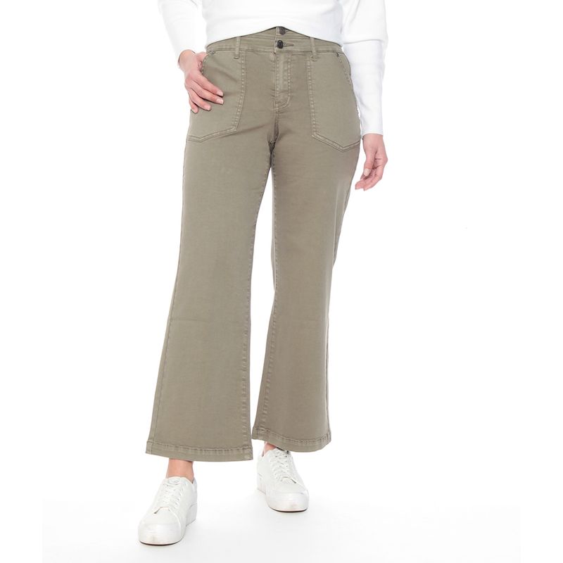 WADOS - PANTALON CROP CARGO TIRO ALTO PRETINA MEDIA 2 BOTONES