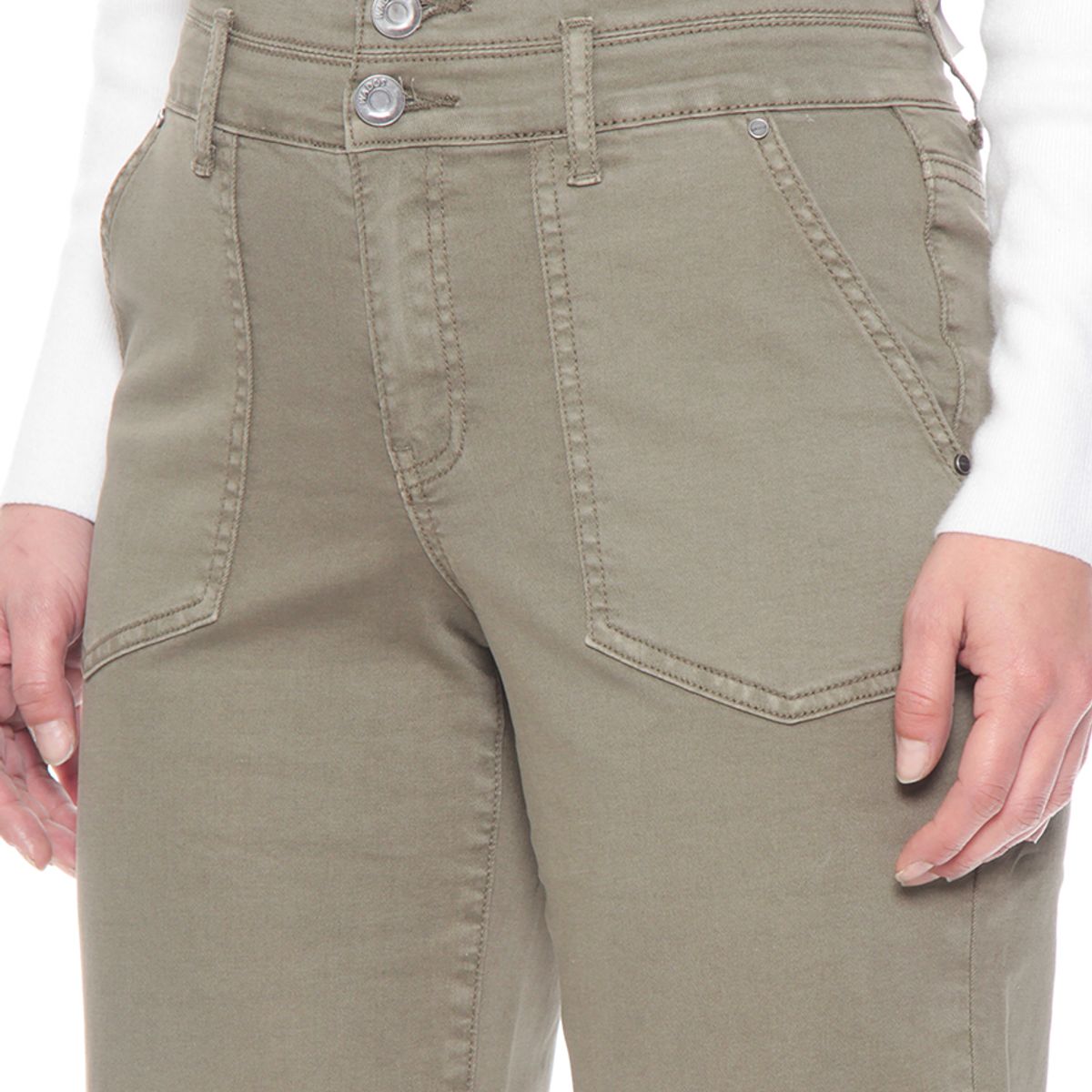 WADOS - PANTALON CROP CARGO TIRO ALTO PRETINA MEDIA 2 BOTONES