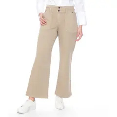 WADOS - PANTALON CROP CARGO TIRO ALTO PRETINA MEDIA 2 BOTONES
