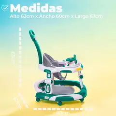 MUNDO ONLINE - Andador Caminadora Bebe Plegable Autito con Sonido Verde