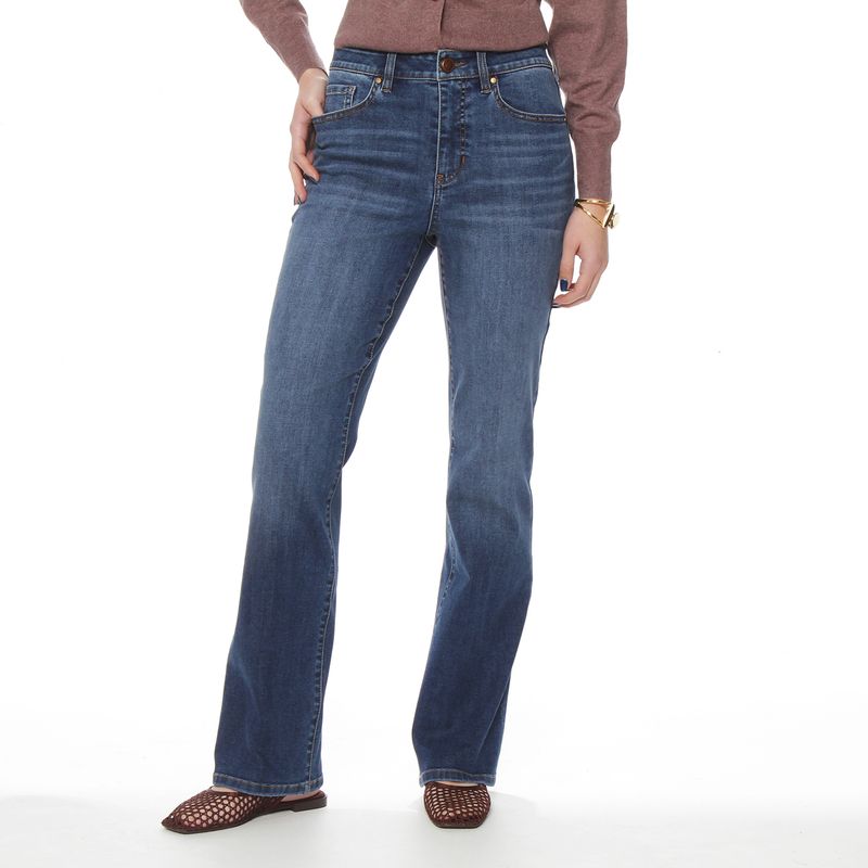 WADOS - JEANS RECTO TIRO ALTO PRETINA BASICA 1 BOTON