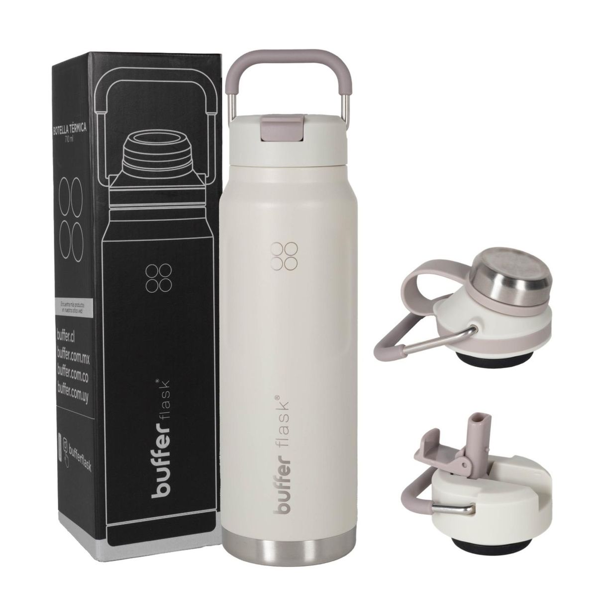 BUFFER FLASK - Termo Botella Agua Termica Buffer Acero Inox 710ml - Beige