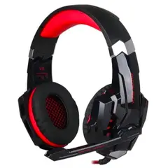 ATLAS - Auriculares gamer inalámbricos black y red con luz LED