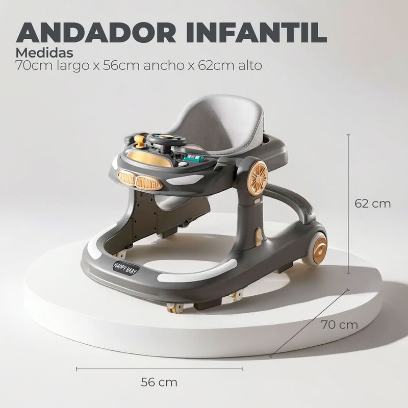MUNDO ONLINE - Andador Caminadora Autito Musical Bebe Anticaida Apoya Pies