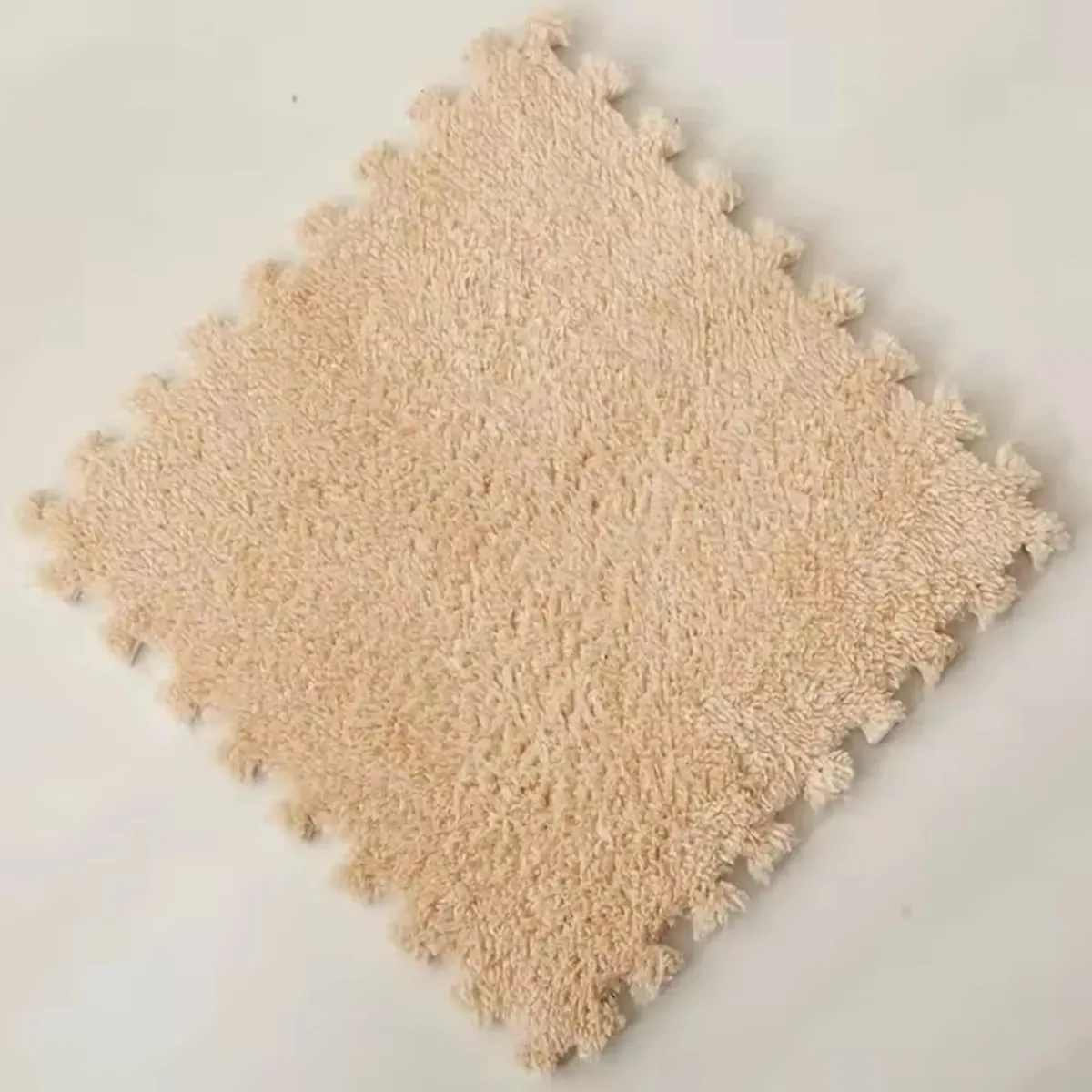 GENERICO - Set de 10 Alfombra De Goma Eva Peluda Para Niños 30x30 Beige