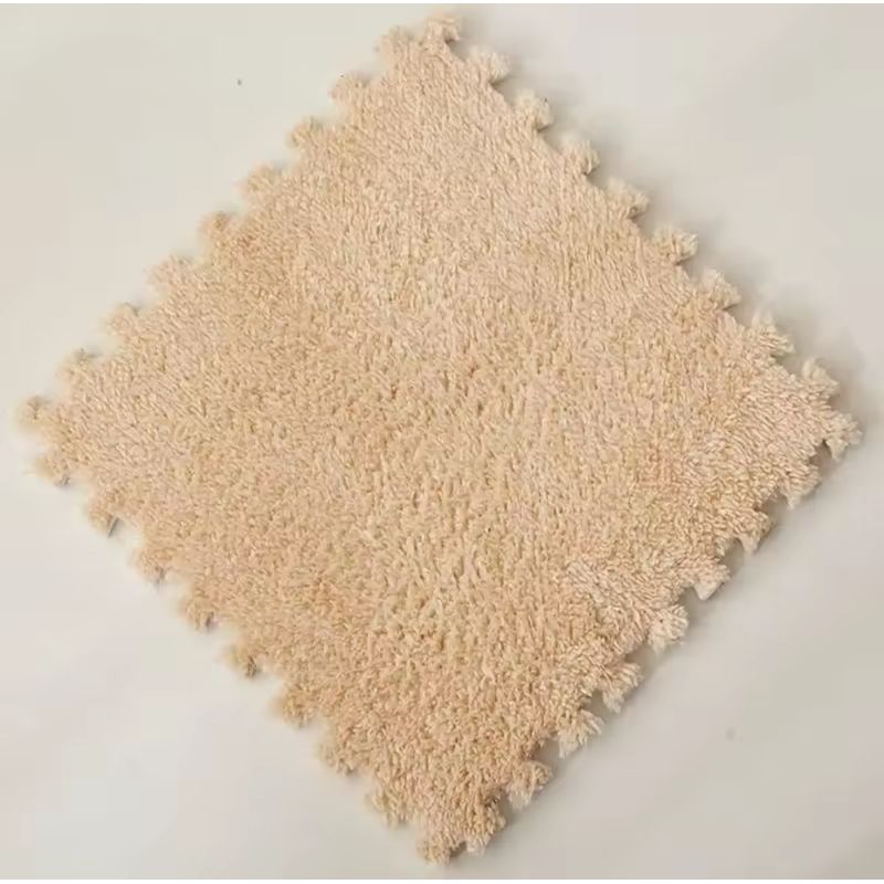 GENERICO - Set de 10 Alfombra De Goma Eva Peluda Para Niños 30x30 Beige